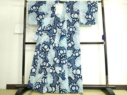 平和屋着物∴極上 夏物 浴衣 有松鳴海絞り 杜若 綿 逸品 DZAA20131kh5