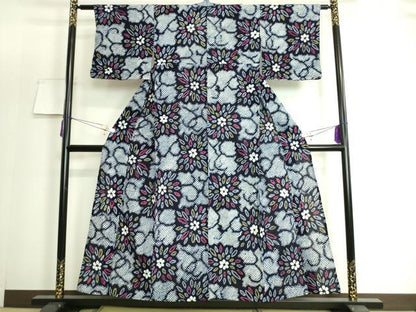 平和屋着物∴極上 夏物 浴衣 有松鳴海絞り 市松花文 綿 逸品 DZAA20132kh5