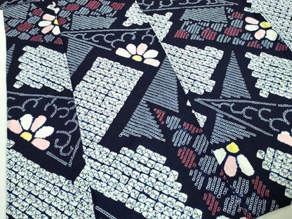 平和屋着物∴極上 夏物 浴衣 有松鳴海絞り 舞花文 綿 逸品 DZAA20133kh5