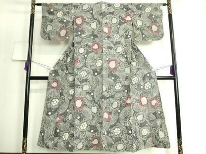 平和屋着物∴極上　夏物　浴衣　有松鳴海絞り　蓑亀　綿　逸品　DZAC0382kh5