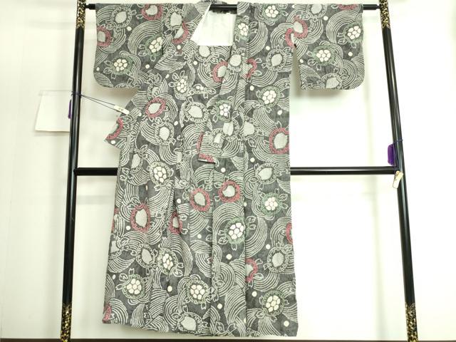 平和屋着物∴極上　夏物　浴衣　有松鳴海絞り　蓑亀　綿　逸品　DZAC0382kh5