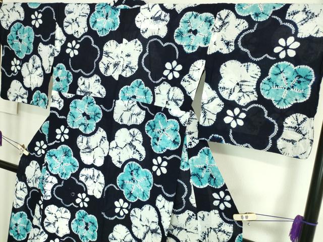 平和屋本店■極上　夏物　浴衣　有松鳴海絞り　舞花文　綿　三越扱い　逸品　DZAA20136kh5