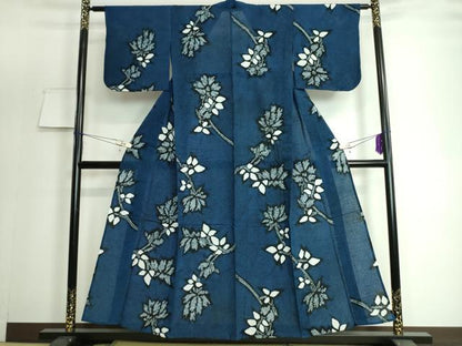 平和屋本店■極上　夏物　浴衣　有松鳴海絞り　草花文　綿　逸品　DZAA20137kh5