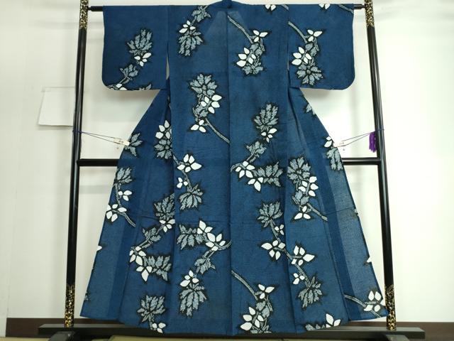 平和屋本店■極上　夏物　浴衣　有松鳴海絞り　草花文　綿　逸品　DZAA20137kh5