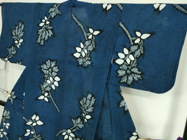 平和屋本店■極上　夏物　浴衣　有松鳴海絞り　草花文　綿　逸品　DZAA20137kh5