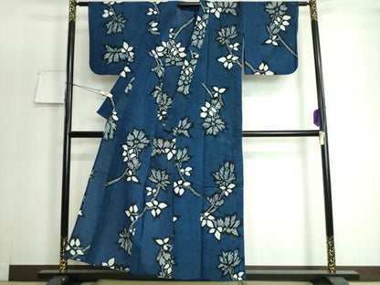 平和屋本店■極上　夏物　浴衣　有松鳴海絞り　草花文　綿　逸品　DZAA20137kh5