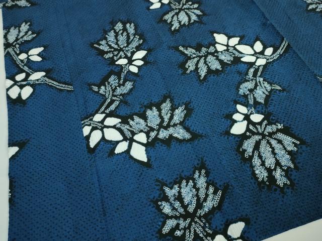 平和屋本店■極上　夏物　浴衣　有松鳴海絞り　草花文　綿　逸品　DZAA20137kh5