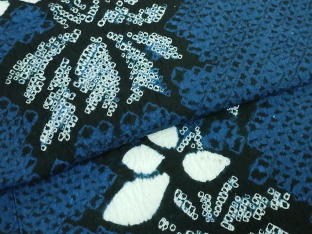 平和屋本店■極上　夏物　浴衣　有松鳴海絞り　草花文　綿　逸品　DZAA20137kh5