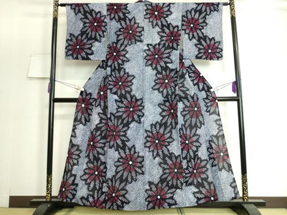 平和屋着物∴極上 夏物 浴衣 有松鳴海絞り 菊 綿 逸品 未使用 DZAA20138kh5