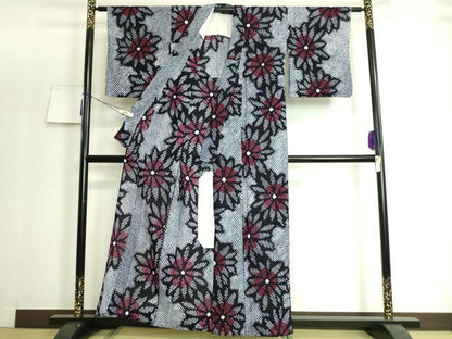平和屋着物∴極上 夏物 浴衣 有松鳴海絞り 菊 綿 逸品 未使用 DZAA20138kh5