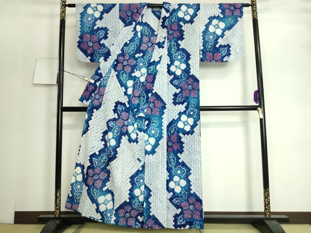 平和屋本店■極上　夏物　浴衣　有松鳴海絞り　舞花文　綿　逸品　未使用　DZAA20138kh5