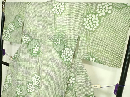 平和屋本店■極上　夏物　浴衣　有松鳴海絞り　紫陽花　あじさい　綿　逸品　DZAA20143kh5