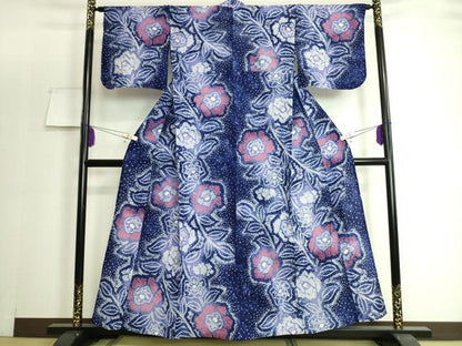 平和屋着物∴極上 夏物 浴衣 有松鳴海絞り 草花文 綿 逸品 DZAA20144kh5