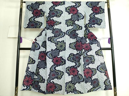 平和屋着物∴極上 夏物 浴衣 有松鳴海絞り 竜田川 綿 逸品 DZAA20145kh5