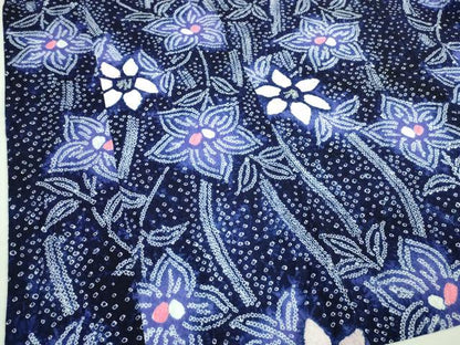 平和屋着物∴極上　夏物　浴衣　有松鳴海絞り　草花文　綿　逸品　DZAA20146kh5