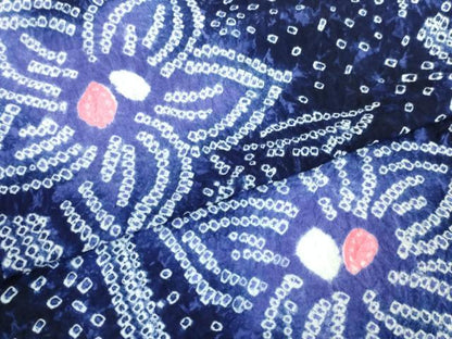 平和屋着物∴極上　夏物　浴衣　有松鳴海絞り　草花文　綿　逸品　DZAA20146kh5
