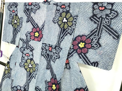 平和屋着物∴極上 夏物 浴衣 有松鳴海絞り 草花文 綿 逸品 未使用 DZAA20147kh5