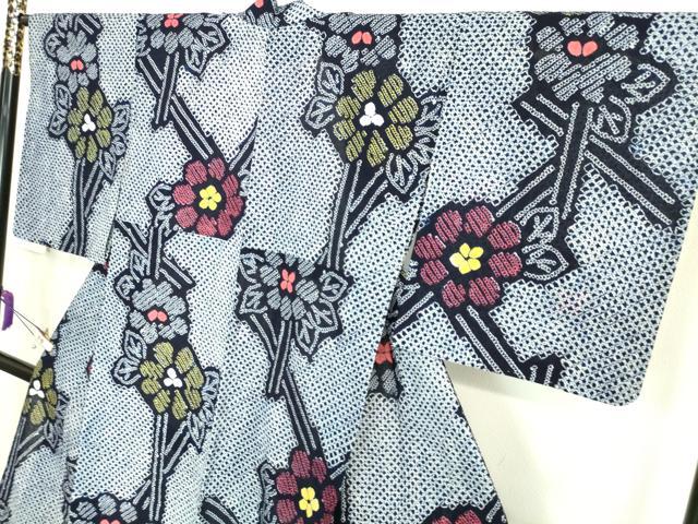 平和屋着物∴極上 夏物 浴衣 有松鳴海絞り 草花文 綿 逸品 未使用 DZAA20147kh5