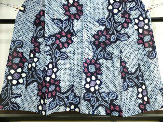 平和屋着物∴極上 夏物 浴衣 有松鳴海絞り 草花文 綿 逸品 DZAA20149kh5
