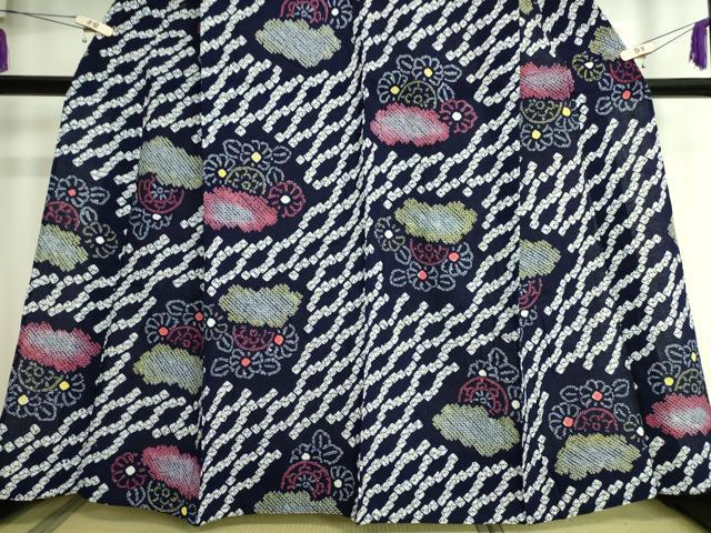 平和屋着物∴極上 夏物 浴衣 有松鳴海絞り 片輪車花文 綿 逸品 DZAA20150kh5