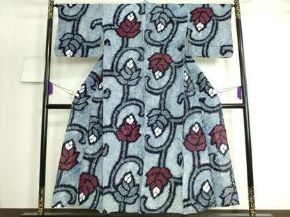 平和屋着物∴極上 夏物 浴衣 有松鳴海絞り 花唐草文 綿 逸品 DZAA20151kh5
