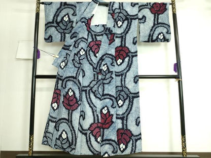 平和屋着物∴極上 夏物 浴衣 有松鳴海絞り 花唐草文 綿 逸品 DZAA20151kh5
