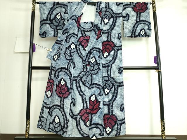 平和屋着物∴極上 夏物 浴衣 有松鳴海絞り 花唐草文 綿 逸品 DZAA20151kh5