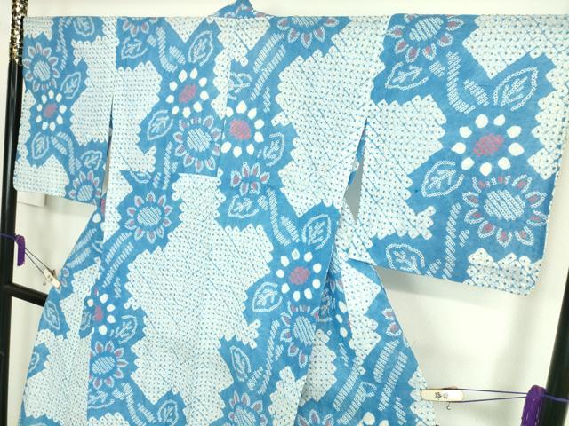 平和屋本店■極上　夏物　浴衣　有松鳴海絞り　向日葵　ひまわり　綿　逸品　DZAA20152kh5