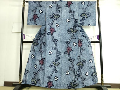 平和屋着物∴極上 夏物 浴衣 有松鳴海絞り 花唐草文 綿 逸品 DZAA20153kh5