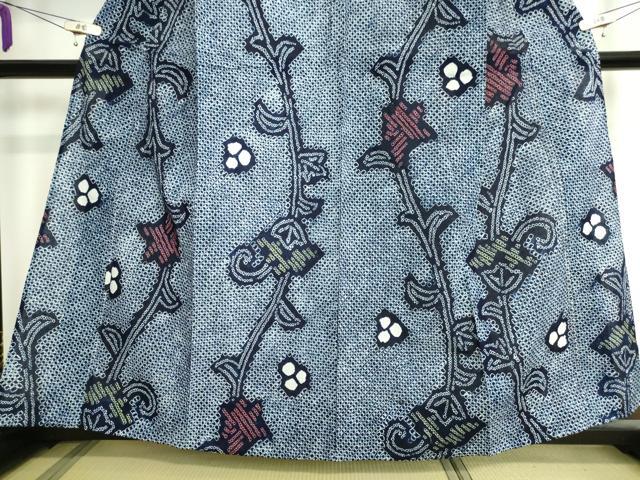 平和屋着物∴極上 夏物 浴衣 有松鳴海絞り 花唐草文 綿 逸品 DZAA20153kh5