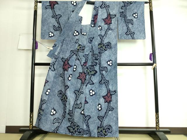 平和屋着物∴極上 夏物 浴衣 有松鳴海絞り 花唐草文 綿 逸品 DZAA20153kh5