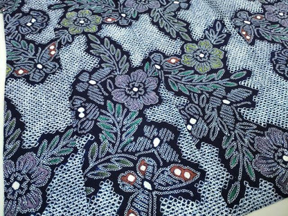 平和屋着物∴極上 夏物 浴衣 有松鳴海絞り 舞蝶草花文 綿 逸品 DZAA20154kh5