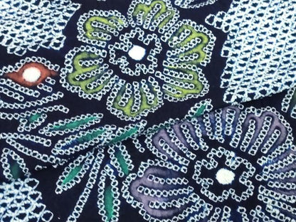 平和屋着物∴極上 夏物 浴衣 有松鳴海絞り 舞蝶草花文 綿 逸品 DZAA20154kh5