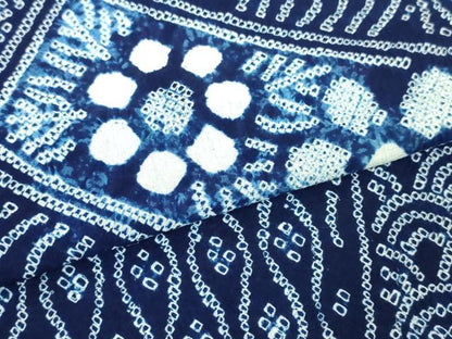 平和屋着物∴極上 夏物 浴衣 有松鳴海絞り 流水短冊花文 綿 逸品 DZAA20156kh5