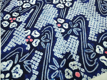 平和屋着物∴極上 夏物 浴衣 有松鳴海絞り 流水花文 綿 逸品 DZAA20157kh5