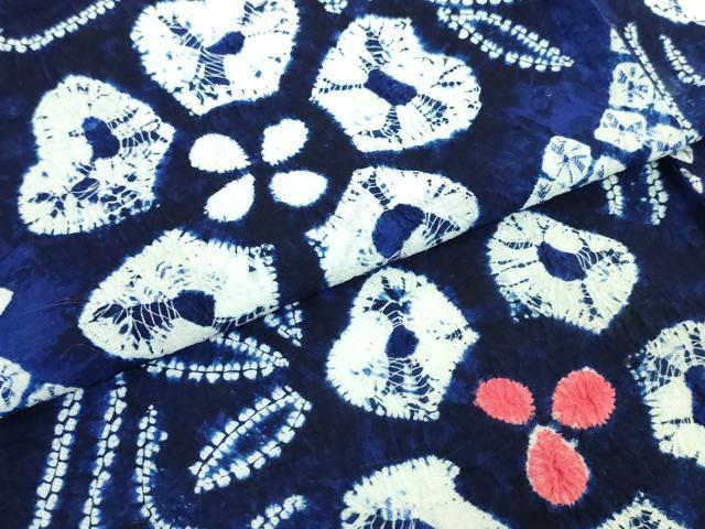 平和屋着物∴極上 夏物 浴衣 有松鳴海絞り 流水花文 綿 逸品 DZAA20157kh5