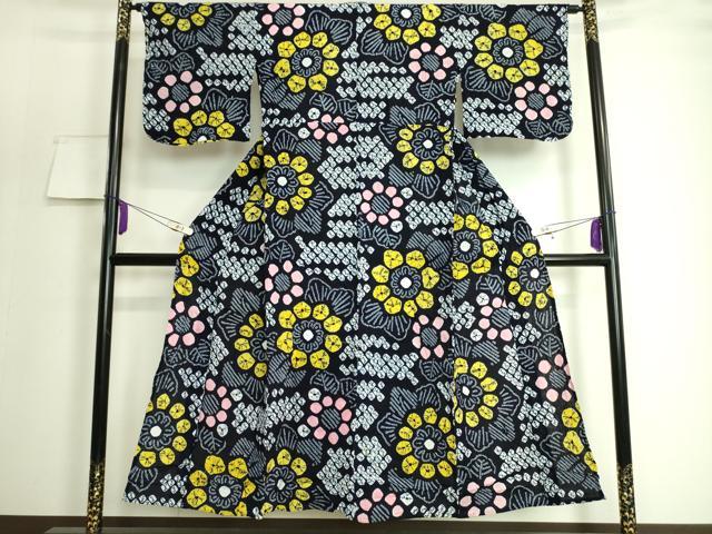 平和屋着物∴極上 夏物 浴衣 有松鳴海絞り 向日葵 ヒマワリ 綿 逸品 DZAA20158kh5