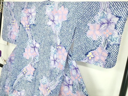 平和屋着物∴極上 夏物 浴衣 有松鳴海絞り 草花文 綿 逸品 DZAA20160kh5