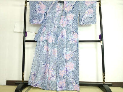 平和屋着物∴極上 夏物 浴衣 有松鳴海絞り 草花文 綿 逸品 DZAA20160kh5
