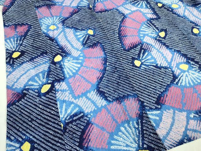平和屋着物∴極上 夏物 浴衣 有松鳴海絞り 舞扇文 綿 逸品 DZAA20163kh5