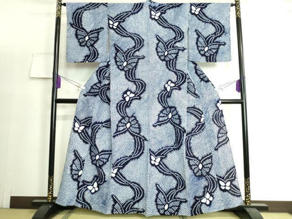 平和屋本店■極上　夏物　浴衣　有松鳴海絞り　舞花文　綿　逸品　未使用　DZAA20165kh5