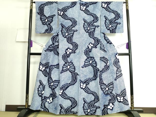 平和屋本店■極上　夏物　浴衣　有松鳴海絞り　舞花文　綿　逸品　未使用　DZAA20165kh5