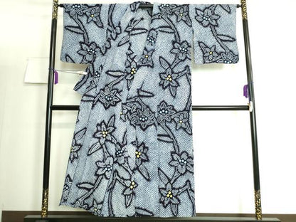 平和屋着物∴極上 夏物 浴衣 有松鳴海絞り 草花文 綿 逸品 DZAA20166kh5