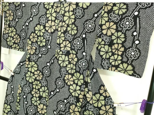 平和屋本店■極上　夏物　浴衣　有松鳴海絞り　草花文　綿　逸品　DZAA20167kh5