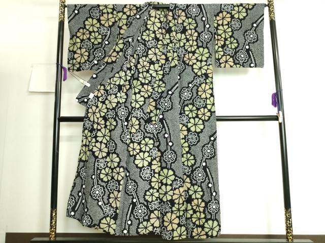 平和屋本店■極上　夏物　浴衣　有松鳴海絞り　草花文　綿　逸品　DZAA20167kh5