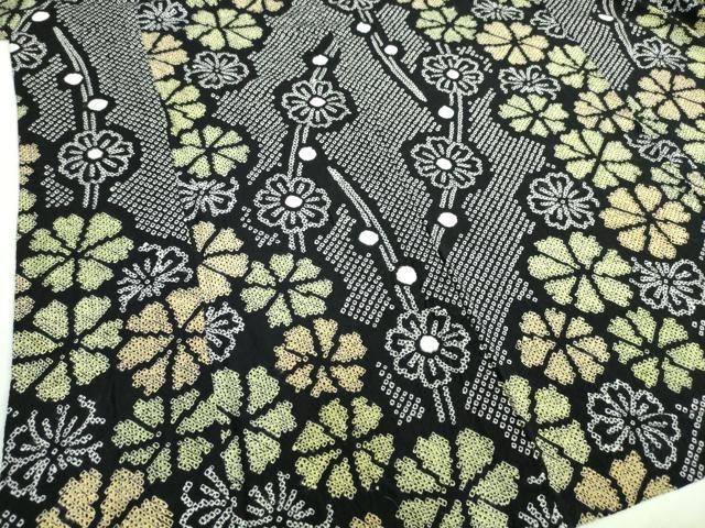 平和屋本店■極上　夏物　浴衣　有松鳴海絞り　草花文　綿　逸品　DZAA20167kh5