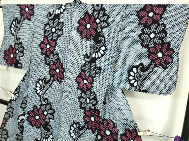 平和屋着物∴極上 夏物 浴衣 有松鳴海絞り 花唐草文 綿 逸品 DZAA20169kh5