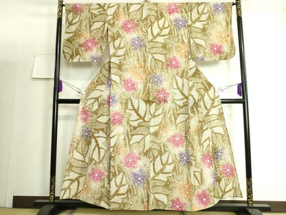 平和屋着物∴極上 夏物 浴衣 有松鳴海絞り 草花文 暈し染め 綿 逸品 DZAA20170kh5