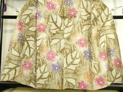 平和屋着物∴極上 夏物 浴衣 有松鳴海絞り 草花文 暈し染め 綿 逸品 DZAA20170kh5