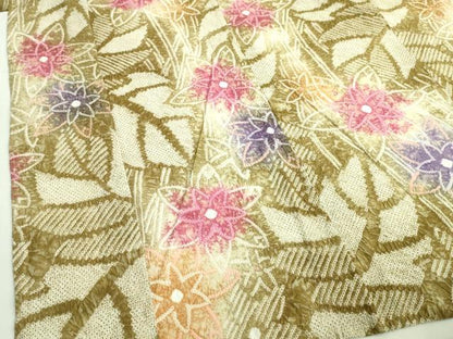 平和屋着物∴極上 夏物 浴衣 有松鳴海絞り 草花文 暈し染め 綿 逸品 DZAA20170kh5
